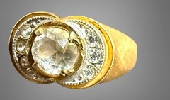 Vintage Uncas Mfg. Co. 1/20 12k GF Sparkling CZ Mens Ring Sz 11 Really Nice!