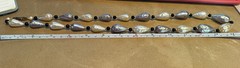 Vintage Long Faux Baroque Pearl Necklace Gold Gray Black Beads 30″ Gold Tone