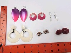 VTG Lot of 6 Pierced Earrings Various Colors and Styles Post Dangle Hook Fashion