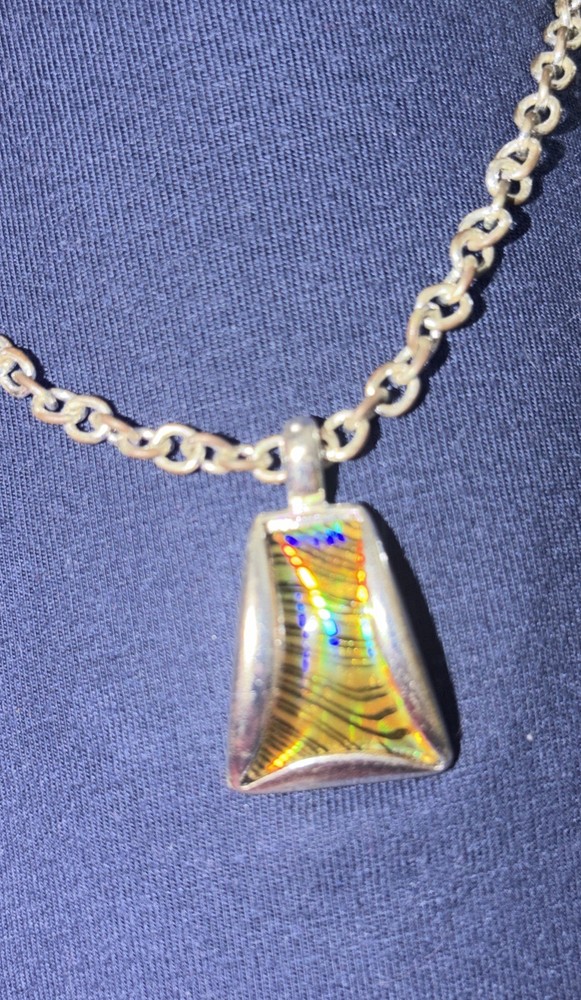 Vintage KC Designs Gold Plated Pendant Silver Tone Chain 15”