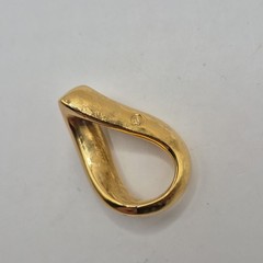 Vintage Swarovski Yellow Gold Plated Rhinestone Ribbon Slide Pendant