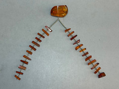 Vintage Baltic Amber Necklace Brooch Pendant 2in1 17.2g 35.5mm Cognac USSR Latvi