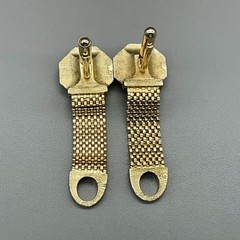 Vintage Gold Tone Cufflinks Pink Lucite Stone Mesh Wraparound Mens Retro Fashion