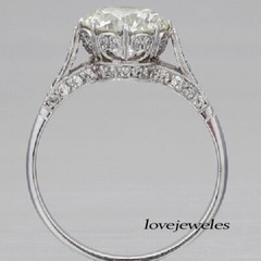 Lab-Created 3.20CT Round Cut Diamond Antique & Vintage Ring 14K White Gold Over