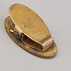 Antique Tie Clip Enamel Flowers Lapel Clasp Gold Filled Oval 24mm Brooch