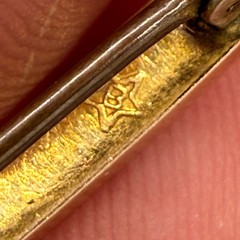 Vintage Ballou Bar Pin Small Gold Tone Etched Scroll Design 7/8 Inch