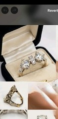Rare Antique Old European Cut Double Diamond Engagement Ring
