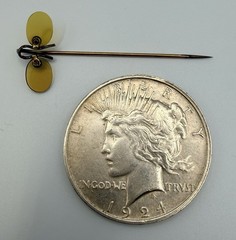 Vintage Pince-Nez Eye Glasses Stick Pin. Optometrist Ca 1900 Advertising