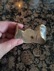 Elegant Vintage Artisan Cuff Bracelet in Mixed Metals Made In India
