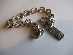 Vintage Silver plate chunky charm bracelet