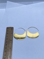 Celine Gold Tone Crescent Shield Hoop Earrings Made in Italy COA 1.5″