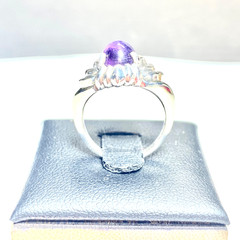 Vintage Sterling Silver Kabana Amethyst Ring Size 5.25-5.5