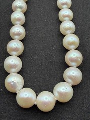 JTV Semi Baroque Graduated Pearl Necklace Sterling Silver 925