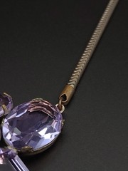 Vintage Purple Juliana Style Amethyst Glass Rhinestone Choker Necklace 14″