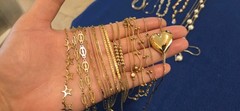 Vintage Mod Necklace Lot Of 62.dainty.simple.26 Signed Monet Avon Trifari J.crew