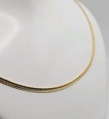 HCT Sterling Silver Vermeil Herringbone 2mm Chain Necklace 24″