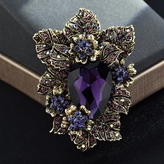Exaggerated Full Crystal Luxury Flower Brooch Women Men Vintage Exquisite Pin