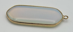 Vintage Gold Tone Opalite Pendant 1.75″