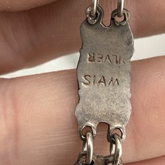 Vintage Siam Sterling Silver Bracelet Enamel Multi Color Niello 6”
