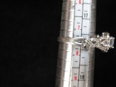 Art Deco Sze 7.5 Lab-Created Diamond & Blue Sapphire Engagement Silver Ring