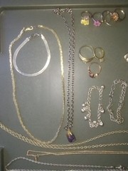 26 pcs jewelry drawer costume jewelry, RG, GP, 925/ Rings, necklaces, bracelets