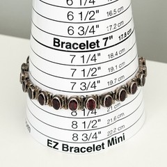 Vintage 925 Sterling Silver Genuine Garnet Tennis Bracelet Adjustable