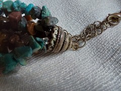 Vtg 80s EsMor Signed Multi-Strand Turquoise/Tiger’s Eye Boho Statement Necklace