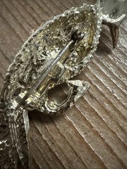 Vintage Sparkling AB Aurora Borealis Rhinestones Bird Brooch/Pin Goldtoned