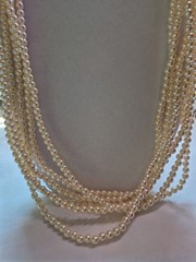 Vintage Six Strand Faux Pearl Necklace
