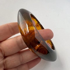 Tortoiseshell Acrylic Resin Angular Chunky Bangle Bracelet