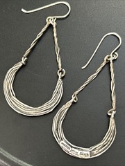 VTG Israel Opulenza Sterling Silver Earrings Long 2” Dangle 925 Weight 6 grams