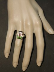 Vintage 14k Yellow Gold Engagement Ring 7.73CT. Natural Bio Tourmaline