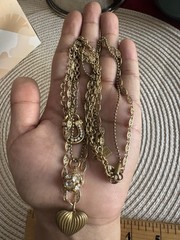 Maximal Art JOHN WIND Love & Luck Gold Tone Tripple Strand Charm Necklace