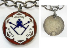 VTG 1940 Yosemite Winter Club Ski Charm Bracelet Sterling Silver Sugar Bowl CSA