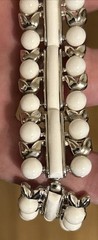 VTG 3 Piece Crown Trifari Milk Glass Necklace Bracelet Clip Earrings Beautiful