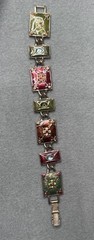 Liz Claiborne Boho Enamel Rhinestone LC Signed Vtg Statement Bracelet Artsy