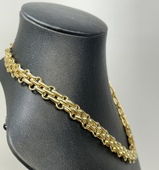 Vtg Christian Dior Gold Plated Fancy Link Chunky Chain Choker 17.75” L x .5″ W