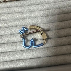 Hermès Cheval Horse motif Scarf Ring Brooch Orange Blue Women’s Accessories