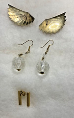 Vintage Earrings Lot Eight Pairs GoldTone Pierced Styles Hearts Hoop Dangle Post
