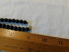 Black Onyx 14K Gold Beaded Necklace 18 inch w/ Trinket Soap stone box