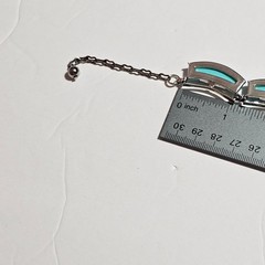 (248) Teal Blue Lucite Thermoset Silver-Tone Vintage Necklace MCM
