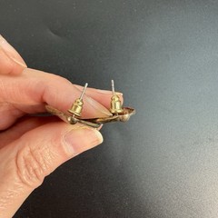Vintage Sterling Silver 925 Tear Drop Pear Leaf Earrings Pierced Ears