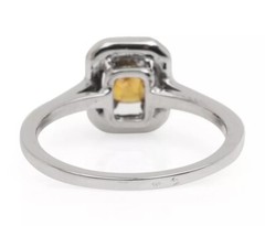 AIG 1.00 Ct Fancy Yellowish Diamond 18k White Gold Halo Ring – RM710