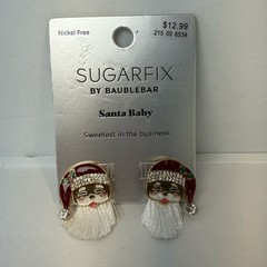 Sugarfix BaubleBar Santa Hat Drop Earrings Red White Holiday NEW