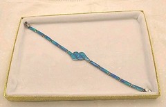 Vintage Mexico Inlayed Fire Opal Link Bracelet Box Clasp 7.75″ Sterling 925 OOAK