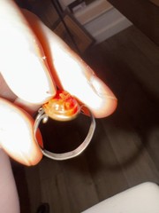 Vintage Sterling Silver Red Cameo Ring – Art Deco / Gothic Style (Size 6)