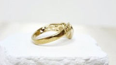 Vintage Gold Tone Heart Shaped Turquoise Ladies Ring Marked 88 – Size 8