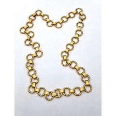 Vintage Necklace Chunky Links 25” No Clasp Half Link