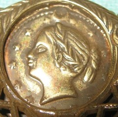 Egyptian Revival Choker with Crescents Inset Gold Coin Alexander the Great Medal