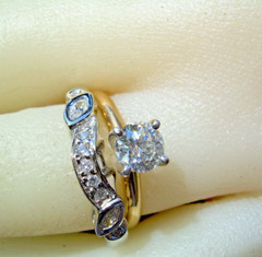 Original EARTH MINED DIAMOND Wedding Band 14K GOLD Guard Enhancer Stack Ring